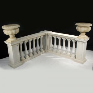 Faux Concrete Balustrade with Urns